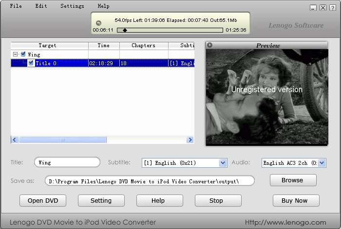 Lenogo DVD Movie to iPod VIDE0 Converter Icon