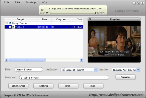 Lenogo DVD Movie to iPod Video Converter Icon
