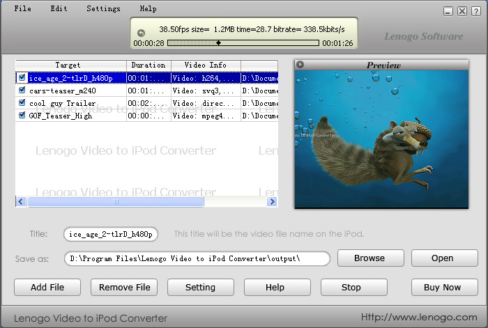 Lenogo Video to iPod Converter Icon