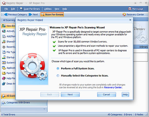 1 Click XP Repair Pro Screenshot