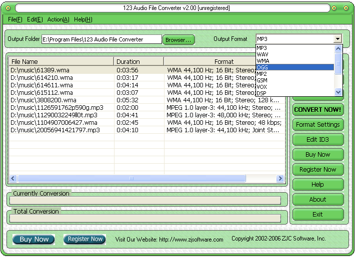 123 Audio File Converter Screenshot