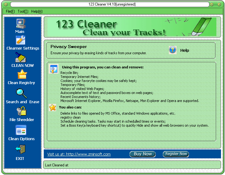 123 Cleaner Screenshot