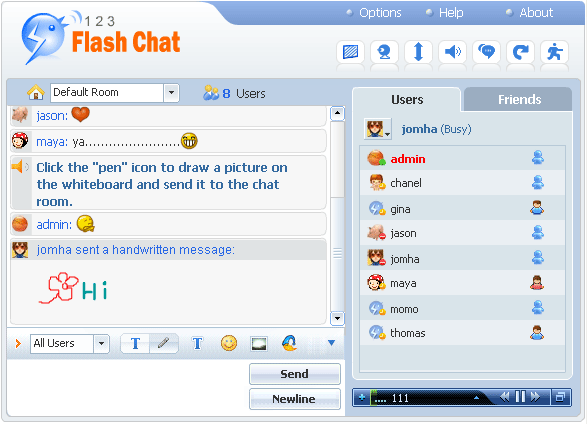 123 flash chat client