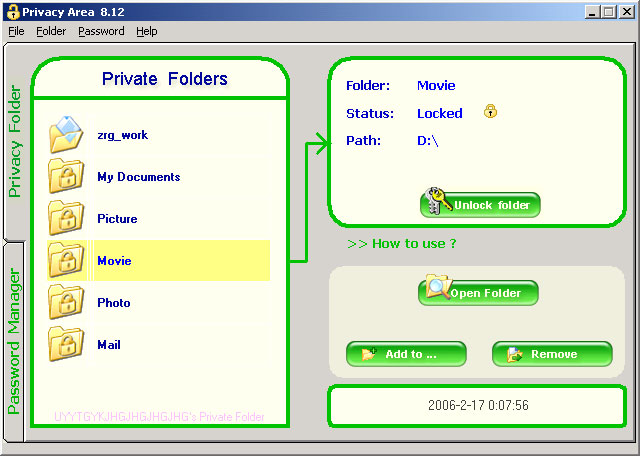 2in1 Privacy Folder and Password Manager Screenshot