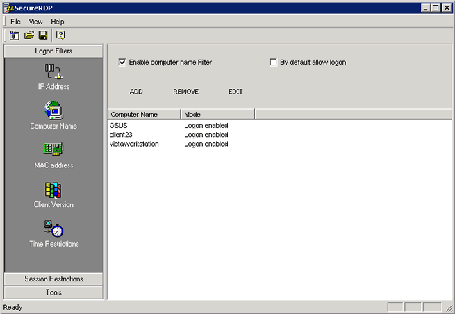 2X SecureRDP for Terminal Services Screenshot