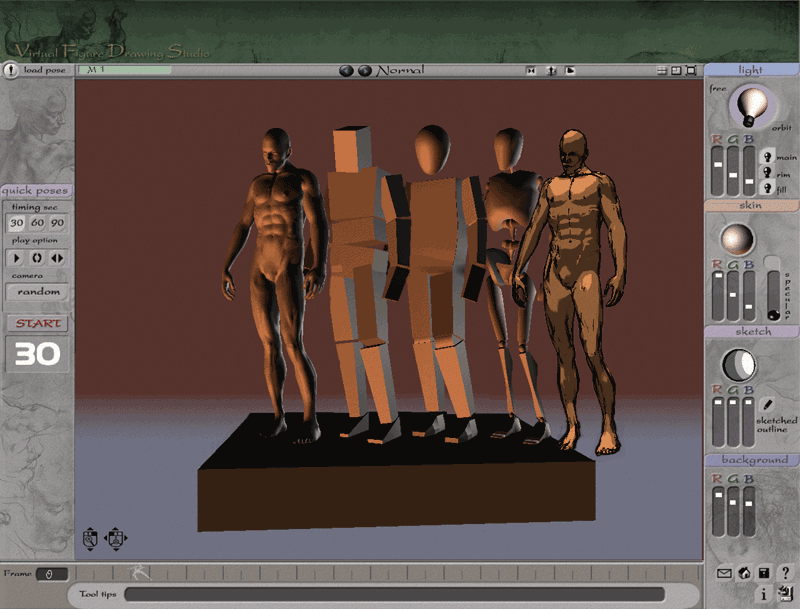 3D Virtual Figure Drawing Studio (Male) Screenshot