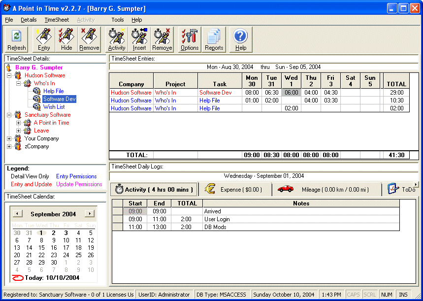A Point in Time Screenshot
