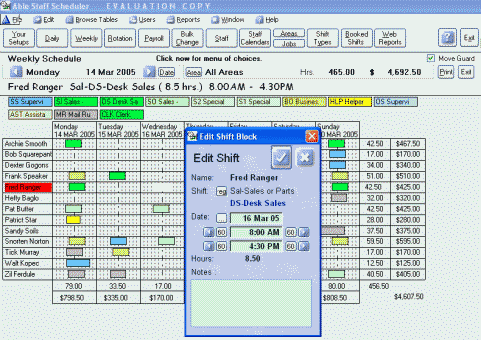 Able Staff Scheduler Screenshot