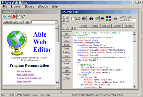 Able Web Editor Demo Screenshot