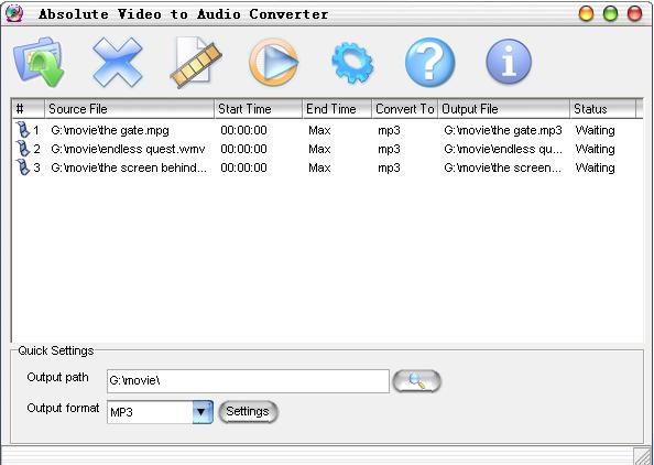 Absolute Video to Audio Converter Screenshot
