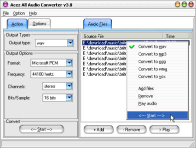 Acez All Audio Converter Screenshot