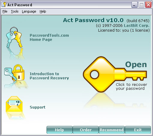 Act! Password Screenshot