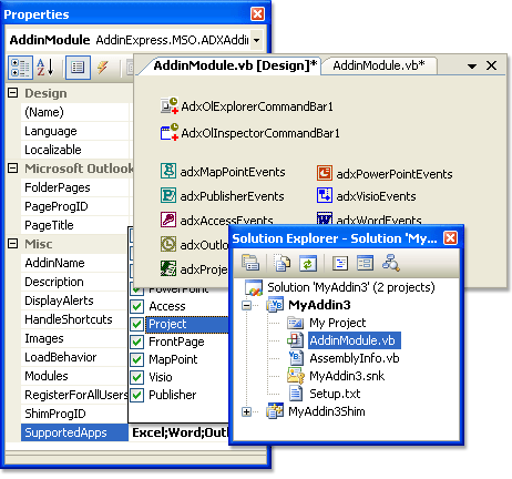 Add-in Express 2007 for .NET Screenshot
