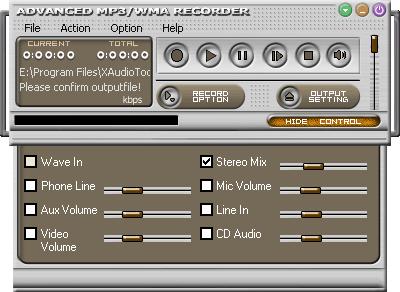 Advanced MP3/WMA Recorder Screenshot
