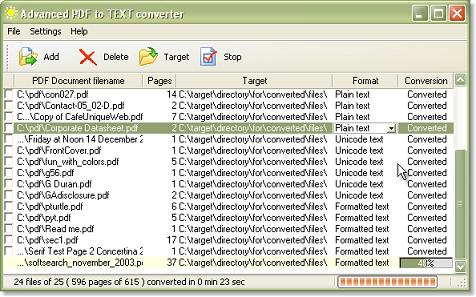 Advanced PDF to TEXT converter Screenshot
