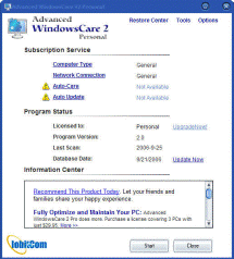Advanced WindowsCare Personal Screenshot