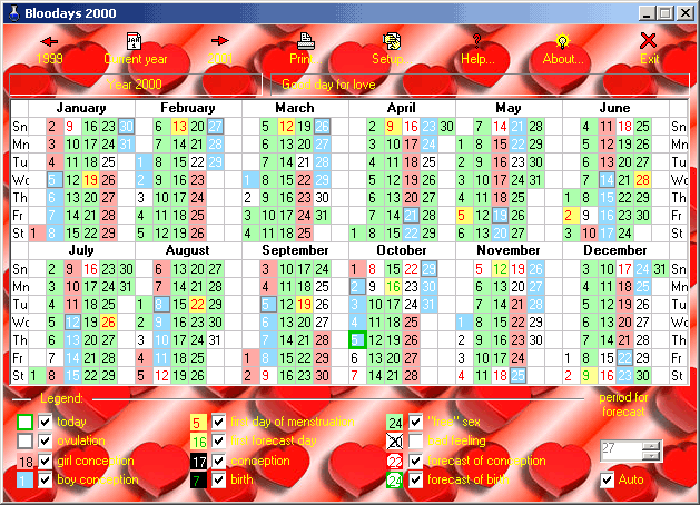 AiS Conception & Contraception Calendar(1) Screenshot