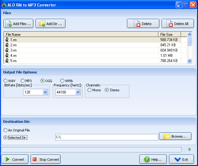 ALO RM to MP3 Converter 2007 Screenshot