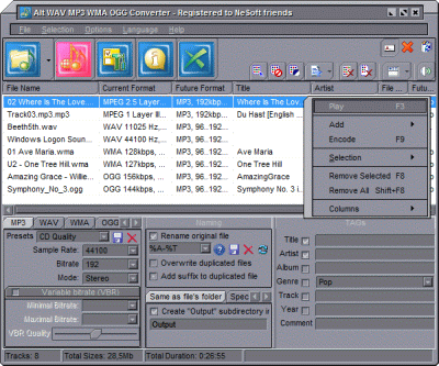 Alt WAV MP3 WMA OGG Converter Screenshot