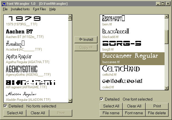AMI Font Wrangler Screenshot