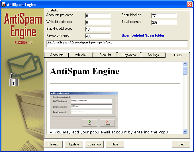 AntiSpam Engine Screenshot