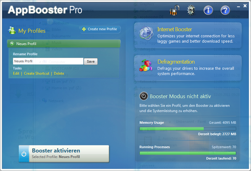 AppBooster Screenshot