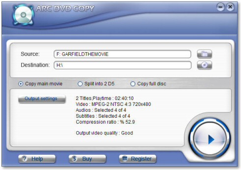 Arc DVD Copy Screenshot