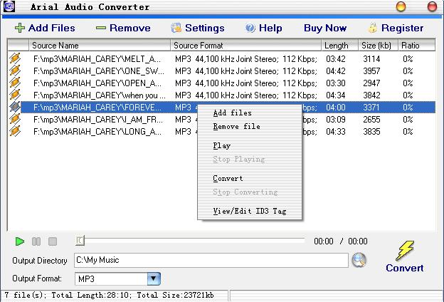 Arial Audio Converter Screenshot