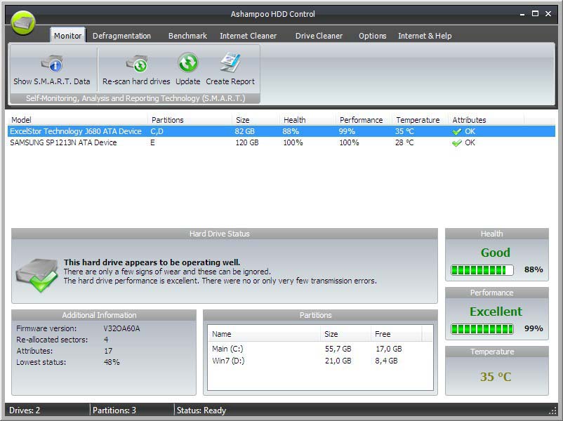 Ashampoo HDD Control Screenshot