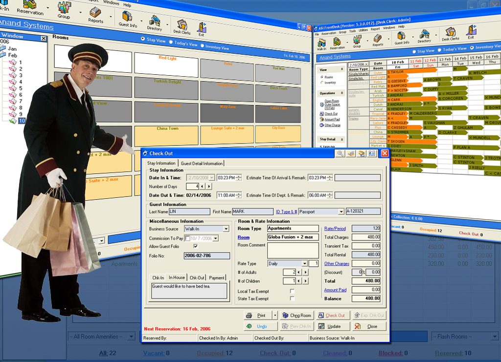 ASI FrontDesk Hotel Software Screenshot
