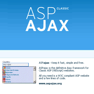ASP Ajax Screenshot