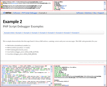 Atrise PHP Script Debugger Screenshot