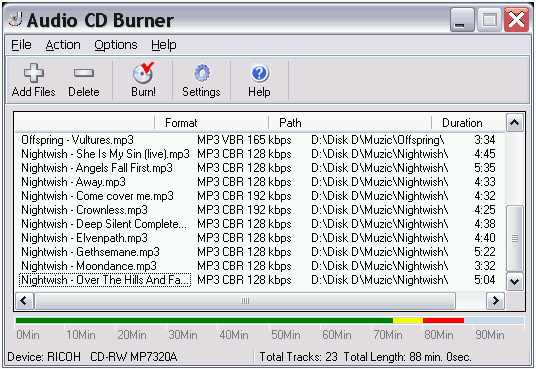 Audio CD Burner Screenshot
