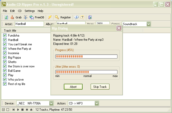 Audio CD Ripper Pro Screenshot