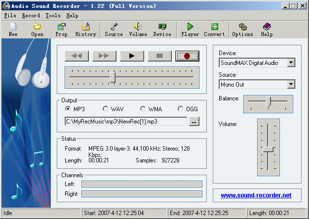 Audio Sound Recorder Screenshot