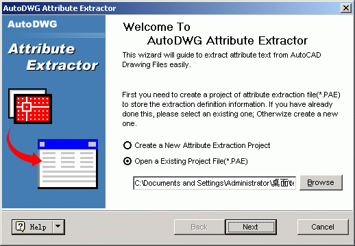 AutoDWG Attribute Extractor 2006 Screenshot