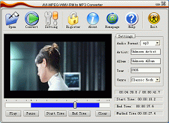 AVI MPEG WMV RM to MP3 Converter Screenshot