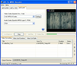 AVI To MPEG Encoder Screenshot