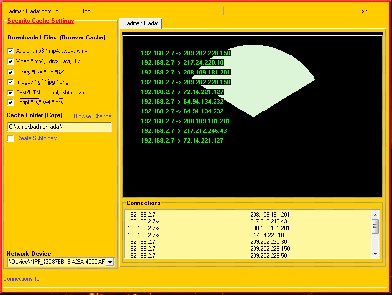 Badman Trojan Radar Screenshot