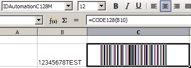 Barcode macros for OpenOffice and StarOffice Screenshot