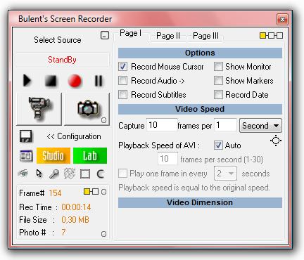 Bulent's Screen Recorder Screenshot