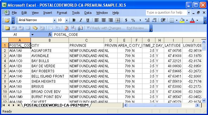 Canadian Postal Code Database (Premium Edition) Screenshot