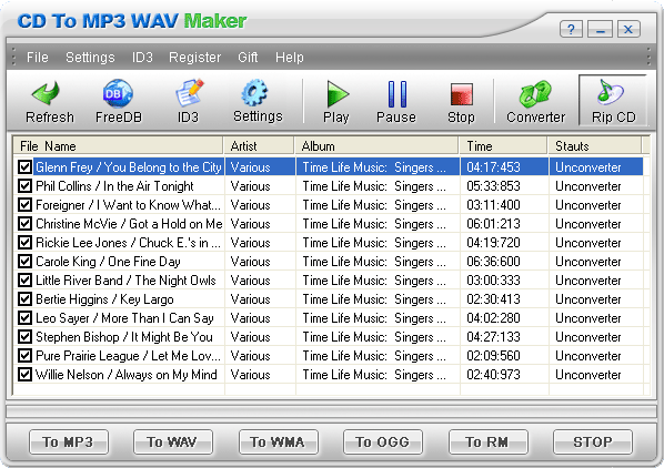 CD to MP3 WAV Maker Screenshot
