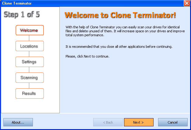 Clone Terminator Screenshot