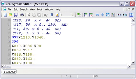 CNC Syntax Editor Screenshot