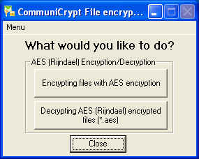 CommuniCrypt File Encryption Tools Screenshot