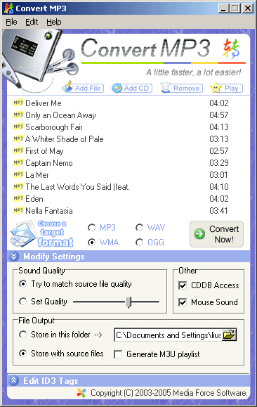 Convert MP3 Screenshot