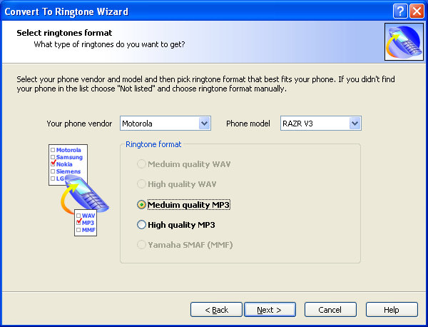 Convert to Ringtone Wizard Screenshot