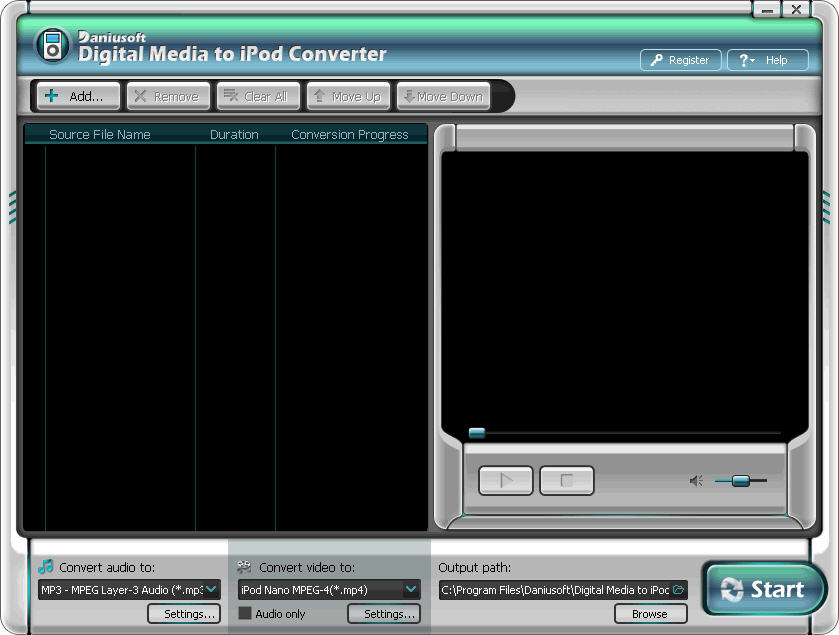 Convert Video to iPod Screenshot