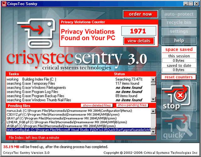 Crisystec Sentry.30 Screenshot